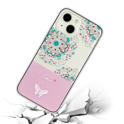ELECTROPRIME For iPhone 15 Bronzing Butterfly Flower TPU Phone Case(Peacock Flower)