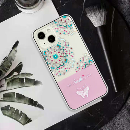 ELECTROPRIME For iPhone 15 Bronzing Butterfly Flower TPU Phone Case(Peacock Flower)
