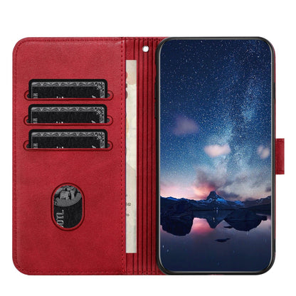 ELECTROPRIME For iPhone 15 Rhombic Texture Leather Phone Case with Lanyard(Red)