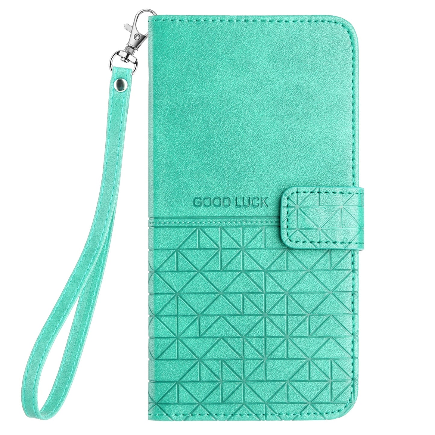 ELECTROPRIME For iPhone 15 Rhombic Texture Leather Phone Case with Lanyard(Green)