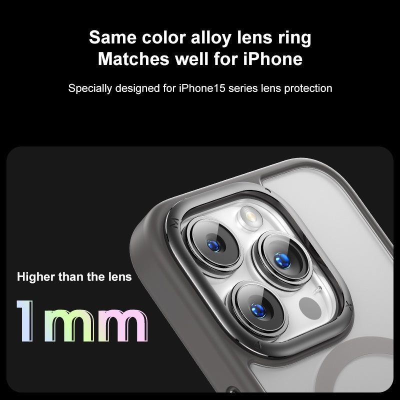 ELECTROPRIME For iPhone 15 Plus MOMAX Magsafe Magnetic PC + TPU + Metal Phone Case(Black)