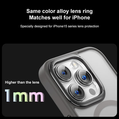 ELECTROPRIME For iPhone 15 Plus MOMAX Magsafe Magnetic PC + TPU + Metal Phone Case(Black)