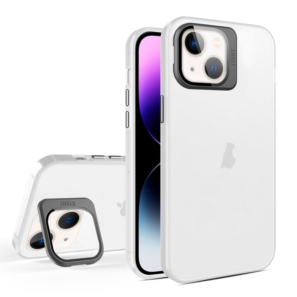 ELECTROPRIME For iPhone 15 Plus Skin Feel Lens Holder Translucent Phone Case(White)
