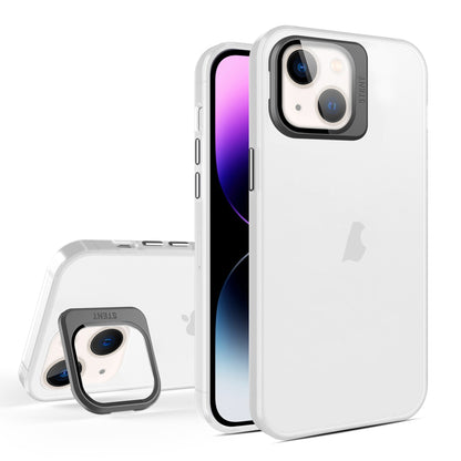 ELECTROPRIME For iPhone 15 Plus Skin Feel Lens Holder Translucent Phone Case(White)