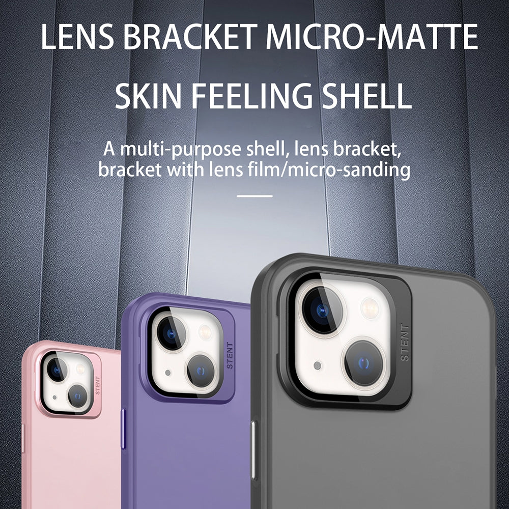 ELECTROPRIME For iPhone 15 Plus Skin Feel Lens Holder Translucent Phone Case(White)