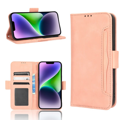 ELECTROPRIME For iPhone 15 Skin Feel Calf Texture Card Slots Leather Phone Case(Pink)