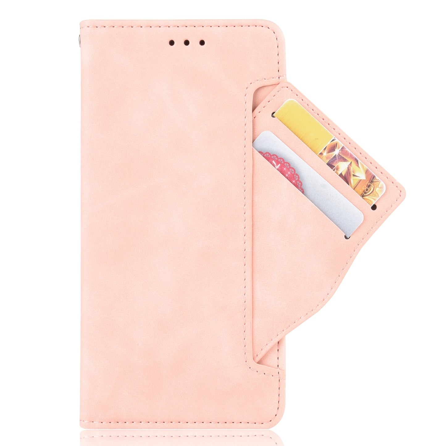 ELECTROPRIME For iPhone 15 Skin Feel Calf Texture Card Slots Leather Phone Case(Pink)