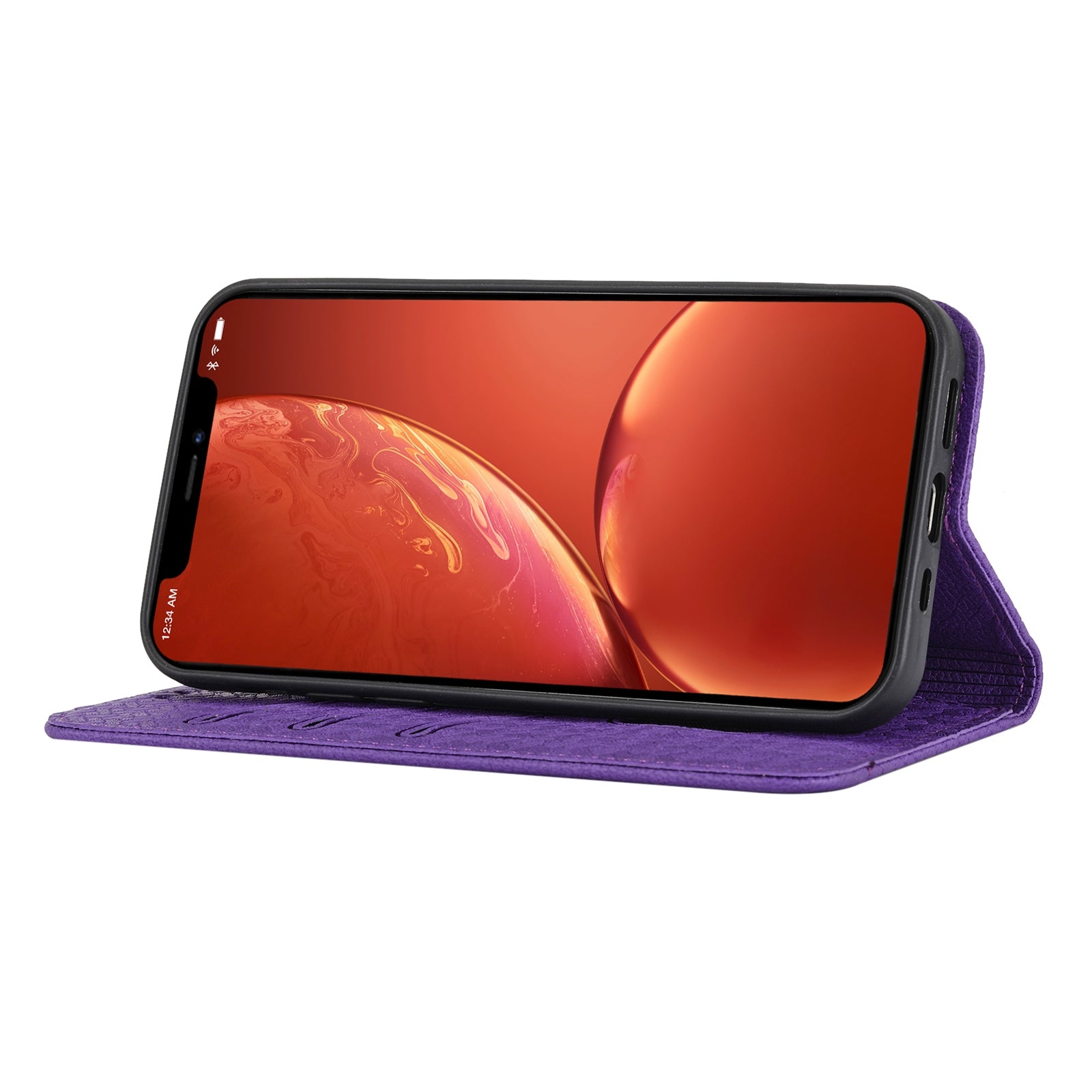 ELECTROPRIME For iPhone 15 Woven Texture Stitching Magnetic Leather Phone Case(Purple)