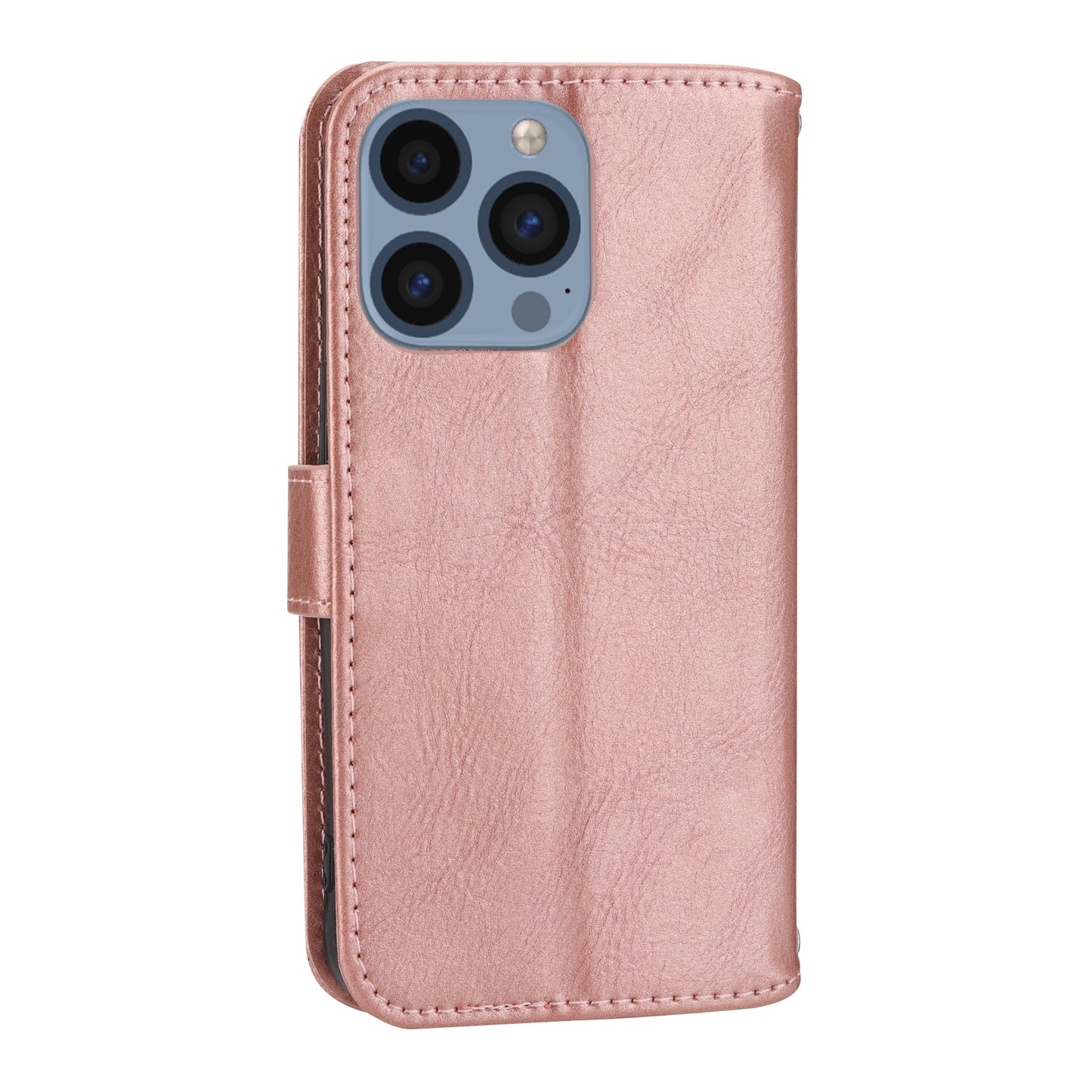 ELECTROPRIME For iPhone 15 Oil Skin Zipper Wallet Leather Phone Case(Rose Gold)
