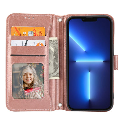 ELECTROPRIME For iPhone 15 Oil Skin Zipper Wallet Leather Phone Case(Rose Gold)