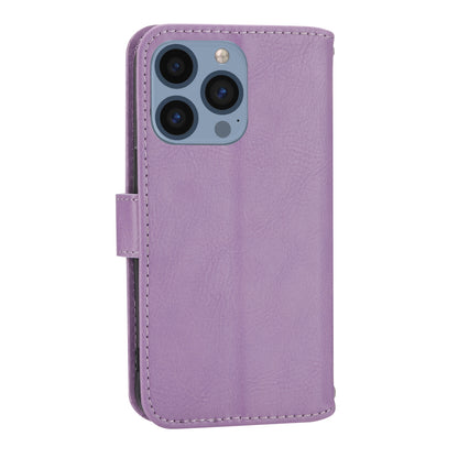 ELECTROPRIME For iPhone 15 Oil Skin Zipper Wallet Leather Phone Case(Purple)