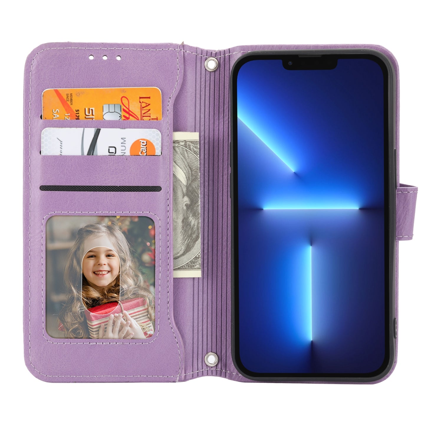 ELECTROPRIME For iPhone 15 Oil Skin Zipper Wallet Leather Phone Case(Purple)
