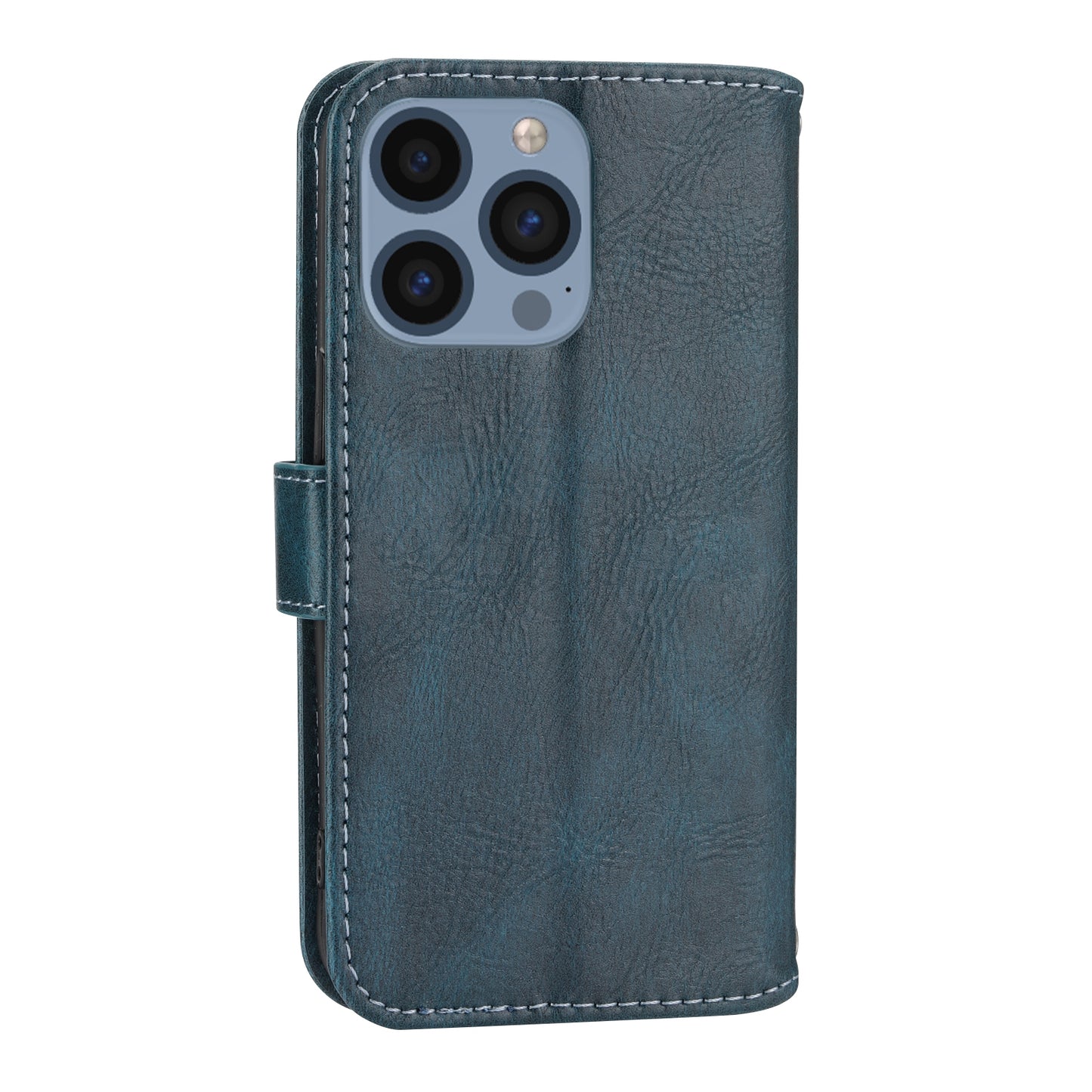 ELECTROPRIME For iPhone 15 Oil Skin Zipper Wallet Leather Phone Case(Blue)