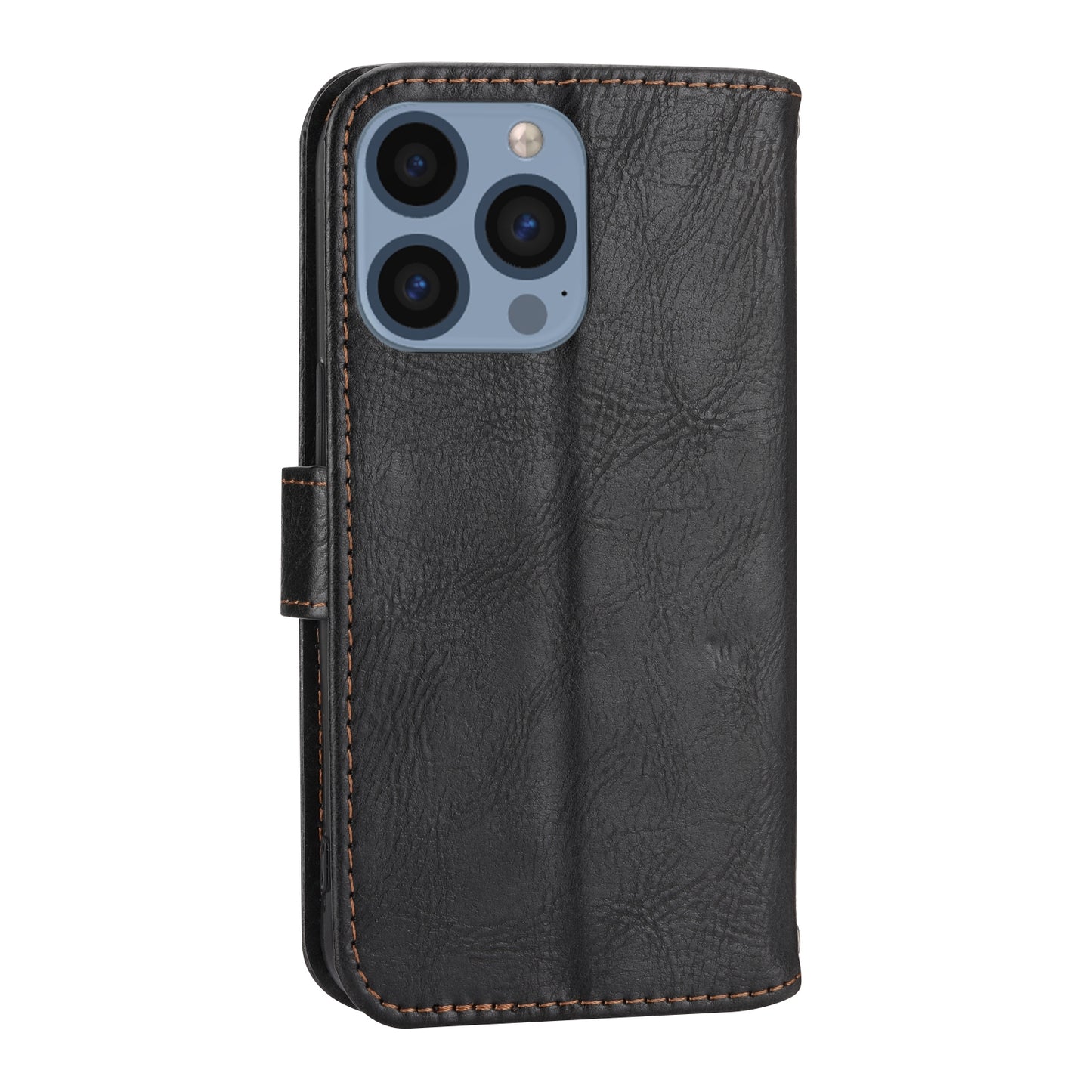 ELECTROPRIME For iPhone 15 Oil Skin Zipper Wallet Leather Phone Case(Black)