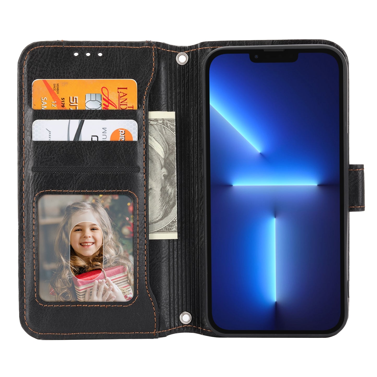 ELECTROPRIME For iPhone 15 Oil Skin Zipper Wallet Leather Phone Case(Black)