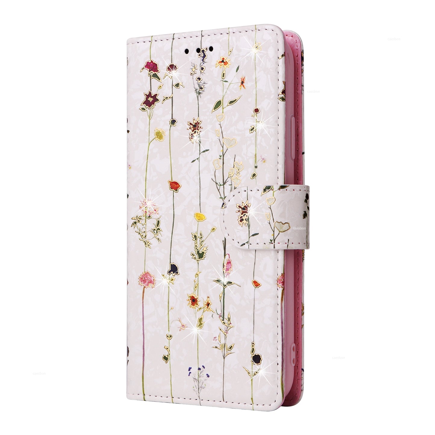 ELECTROPRIME For iPhone 15 Bronzing Painting RFID Leather Case(Dreid Flower World)