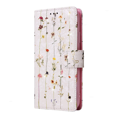 ELECTROPRIME For iPhone 15 Bronzing Painting RFID Leather Case(Dreid Flower World)