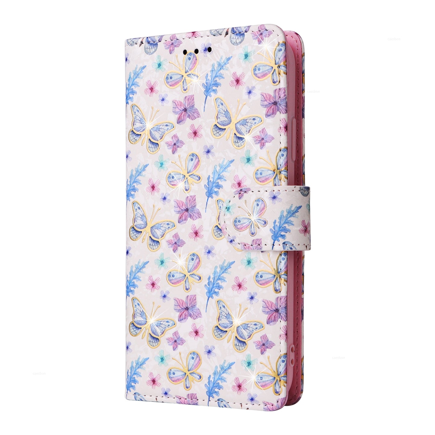 ELECTROPRIME For iPhone 15 Bronzing Painting RFID Leather Case(Pansies)