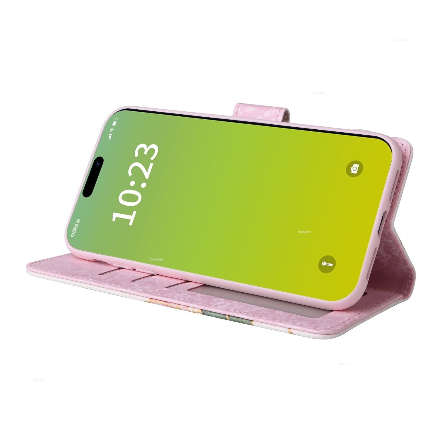 ELECTROPRIME For iPhone 15 Bronzing Painting RFID Leather Case(Rose Flower)