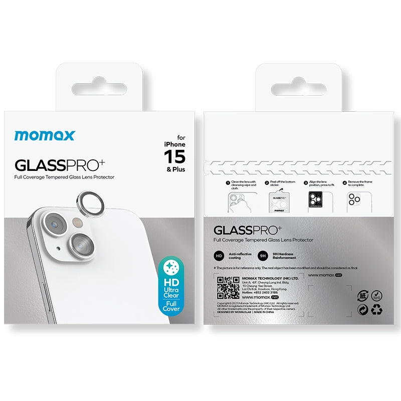 ELECTROPRIME For iPhone 15 / 15 Plus MOMAX Eagle Eye Independent Full Cover Phone Lens Glass Film(Silver)