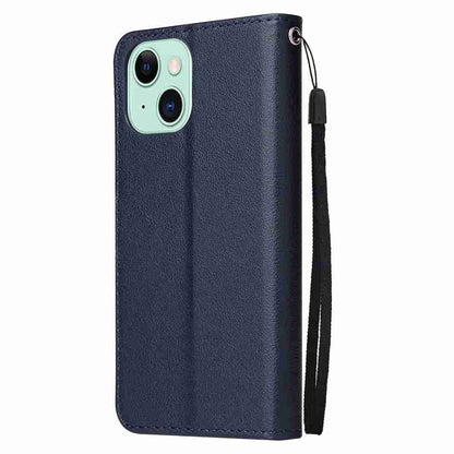 ELECTROPRIME For iPhone 15 Plus Multifunctional Horizontal Flip Leather Phone Case with Three Card Slots(Blue)