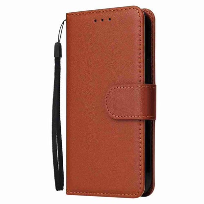 ELECTROPRIME For iPhone 15 Multifunctional Horizontal Flip Leather Phone Case with Three Card Slots(Brown)
