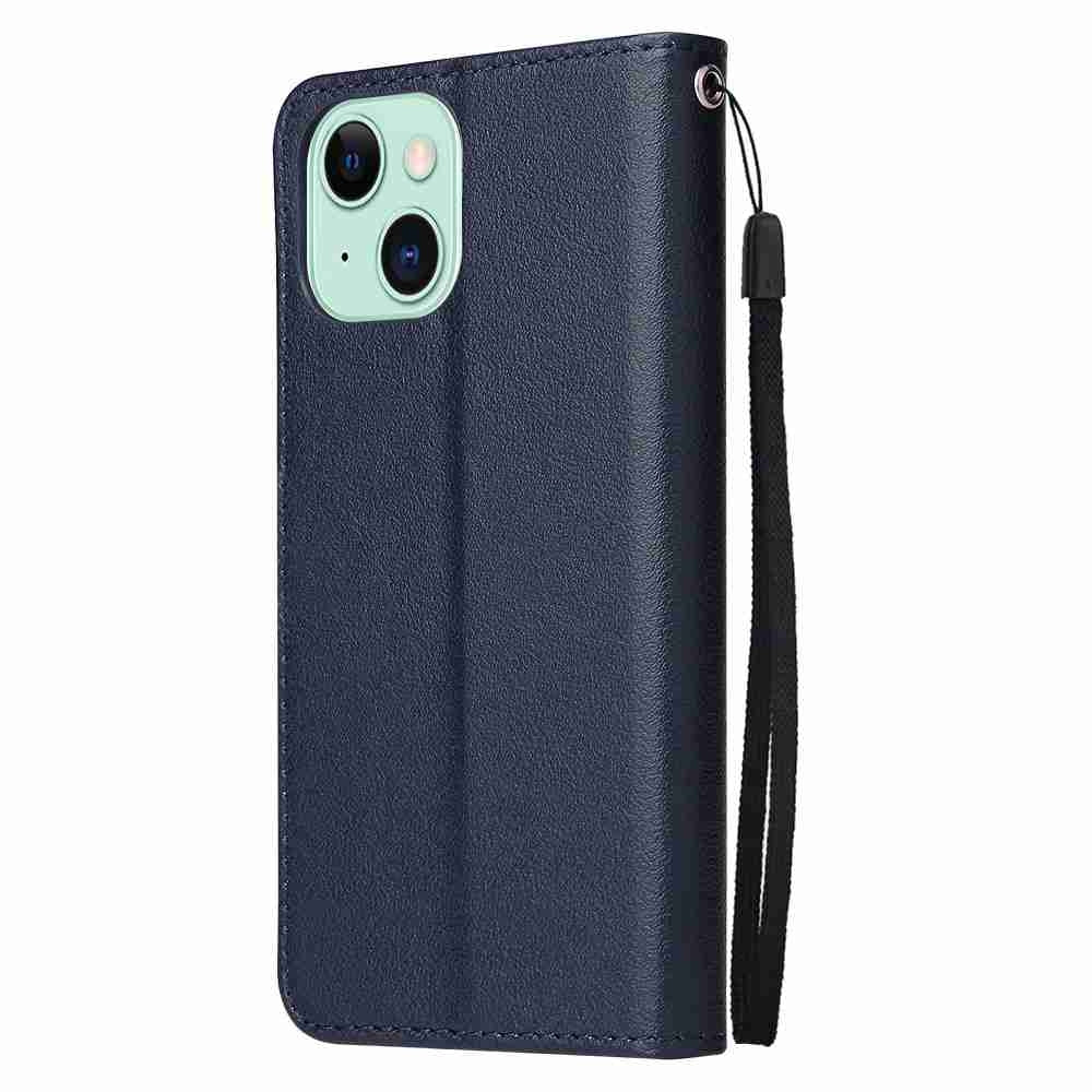 ELECTROPRIME For iPhone 15 Multifunctional Horizontal Flip Leather Phone Case with Three Card Slots(Blue)