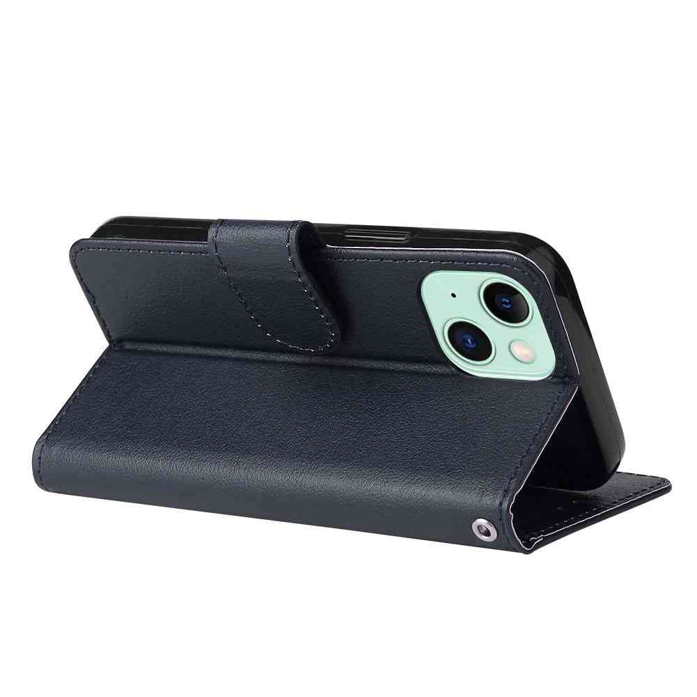 ELECTROPRIME For iPhone 15 Multifunctional Horizontal Flip Leather Phone Case with Three Card Slots(Blue)