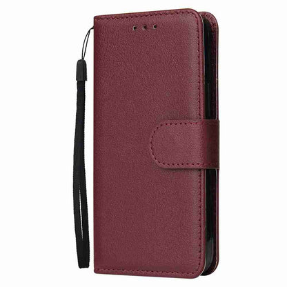 ELECTROPRIME For iPhone 15 Multifunctional Horizontal Flip Leather Phone Case with Three Card Slots(Wine Red)
