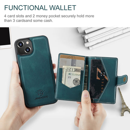 ELECTROPRIME For iPhone 15 JEEHOOD Retro Magnetic Detachable Leather Phone Case(Blue)