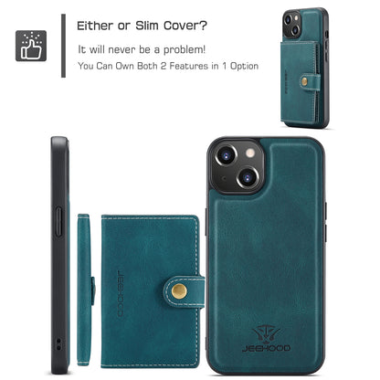 ELECTROPRIME For iPhone 15 JEEHOOD Retro Magnetic Detachable Leather Phone Case(Blue)