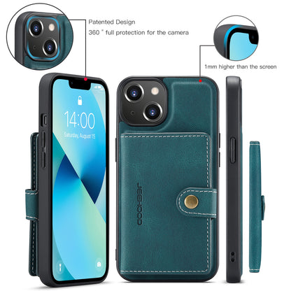 ELECTROPRIME For iPhone 15 JEEHOOD Retro Magnetic Detachable Leather Phone Case(Blue)