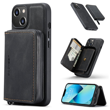 ELECTROPRIME For iPhone 15 JEEHOOD Magnetic Zipper Wallet Leather Phone Case(Black)