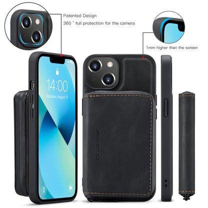 ELECTROPRIME For iPhone 15 JEEHOOD Magnetic Zipper Wallet Leather Phone Case(Black)
