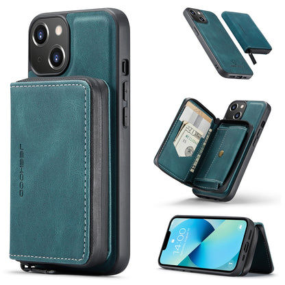 ELECTROPRIME For iPhone 15 JEEHOOD Magnetic Zipper Wallet Leather Phone Case(Blue)