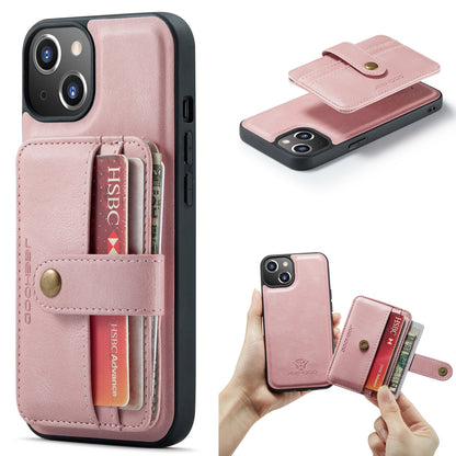 ELECTROPRIME For iPhone 15 JEEHOOD RFID Blocking Anti-Theft Magnetic PU Phone Case(Pink)