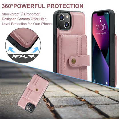 ELECTROPRIME For iPhone 15 JEEHOOD RFID Blocking Anti-Theft Magnetic PU Phone Case(Pink)