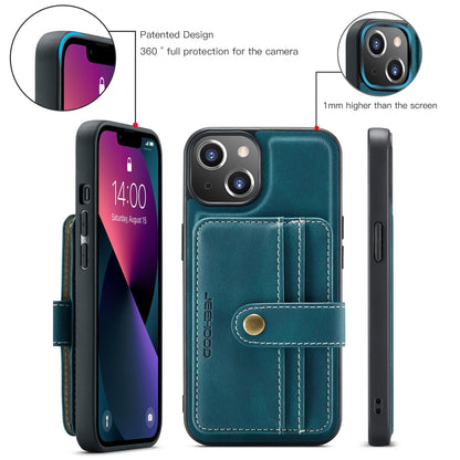 ELECTROPRIME For iPhone 15 JEEHOOD RFID Blocking Anti-Theft Magnetic PU Phone Case(Blue)