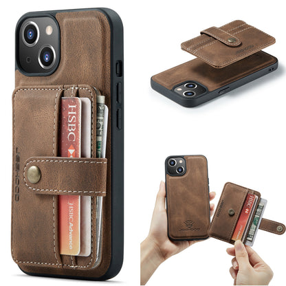 ELECTROPRIME For iPhone 15 JEEHOOD RFID Blocking Anti-Theft Magnetic PU Phone Case(Brown)