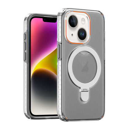 ELECTROPRIME For iPhone 15 Colorful 2 in 1 MagSafe Holder Phone Case(Black)