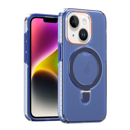 ELECTROPRIME For iPhone 15 Colorful 2 in 1 MagSafe Holder Phone Case(Blue)
