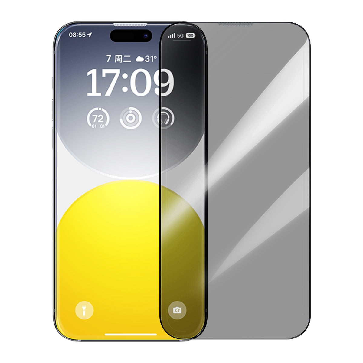 ELECTROPRIME For iPhone 15 Plus Baseus Sapphire Series Dustproof Peep-proof Tempered Glass Film