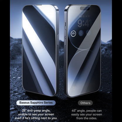 ELECTROPRIME For iPhone 15 Plus Baseus Sapphire Series Dustproof Peep-proof Tempered Glass Film