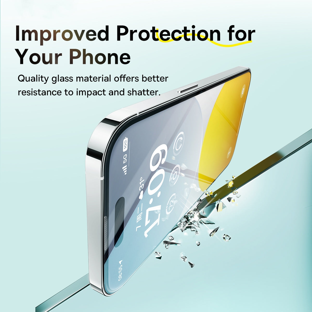 ELECTROPRIME For iPhone 15 Plus Baseus Sapphire Series Dustproof HD Tempered Glass Film