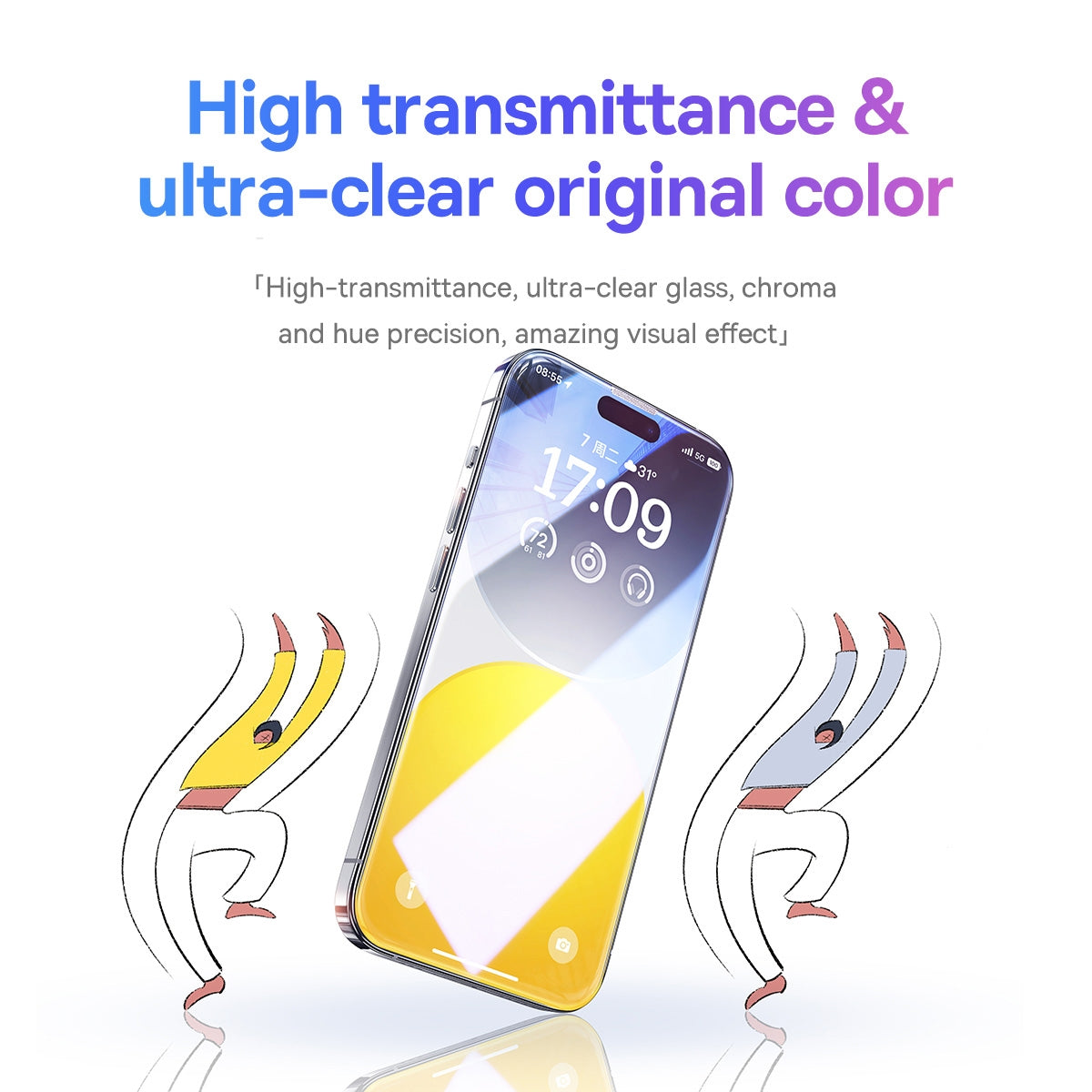 ELECTROPRIME For iPhone 15 Plus Baseus Diamond Series Full-coverage HD Tempered Glass Film