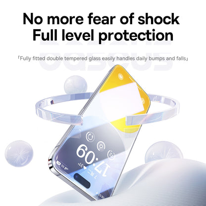 ELECTROPRIME For iPhone 15 Plus Baseus Diamond Series Full-coverage HD Tempered Glass Film