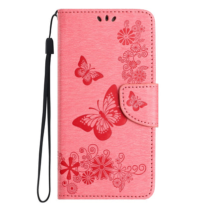 ELECTROPRIME For iPhone 15 Butterfly Embossed Flip Leather Phone Case(Pink)