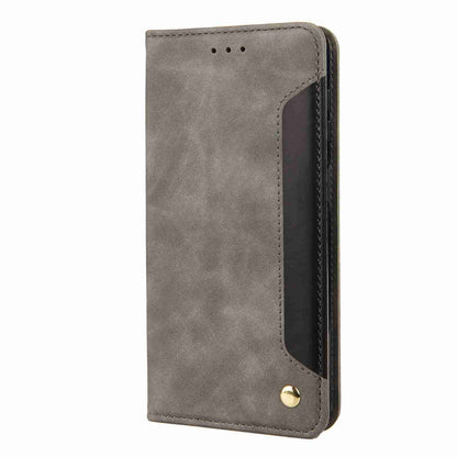 ELECTROPRIME For iPhone 15 Skin Feel Splicing Leather Phone Case(Grey)