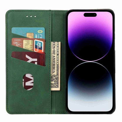 ELECTROPRIME For iPhone 15 Skin Feel Splicing Leather Phone Case(Green)