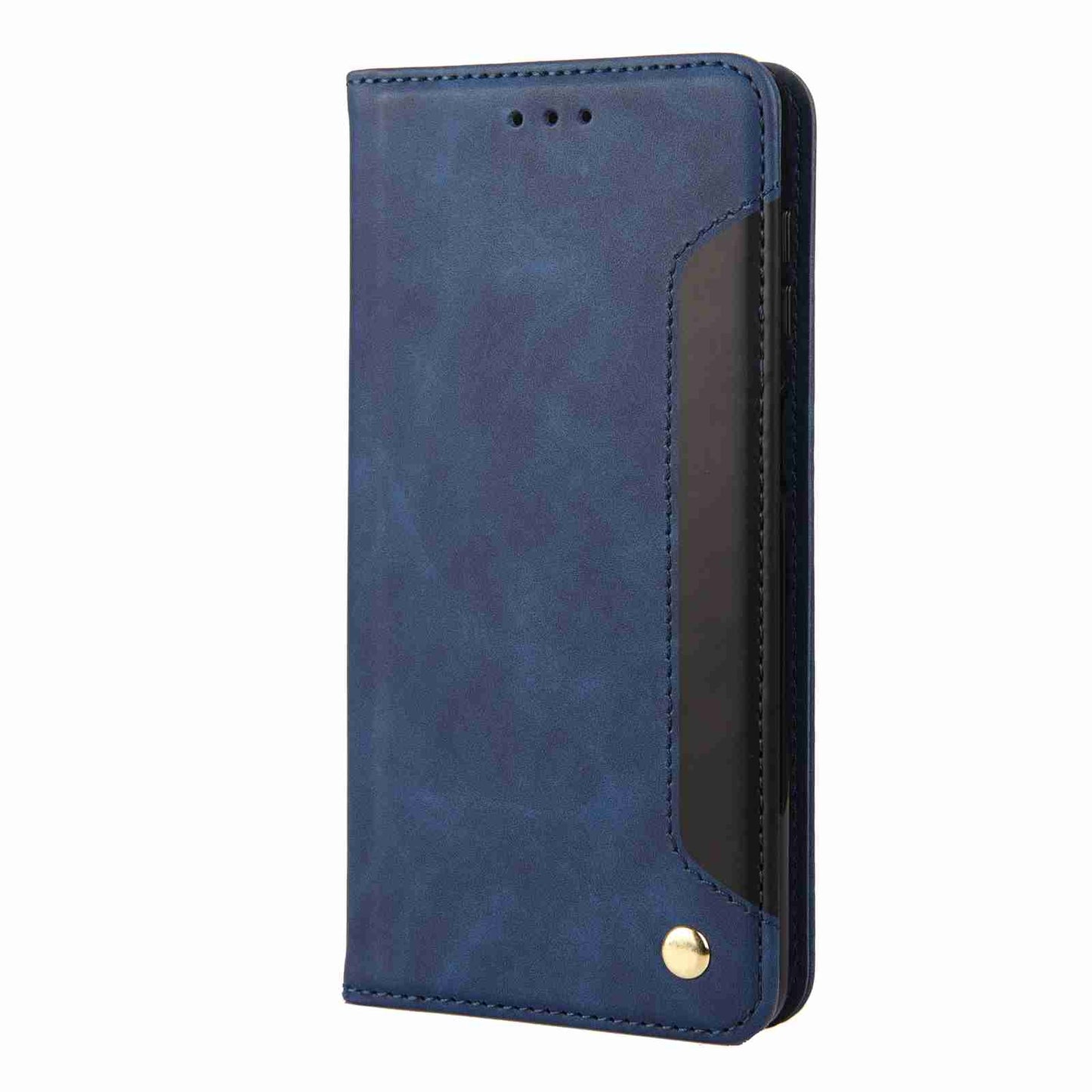 ELECTROPRIME For iPhone 15 Skin Feel Splicing Leather Phone Case(Blue)